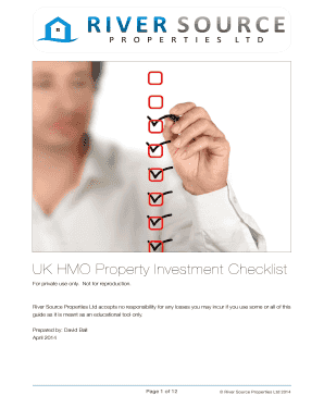 UK HMO Investment Checklist