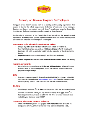 Fillable Online Dennys, Inc Fax Email Print - pdfFiller