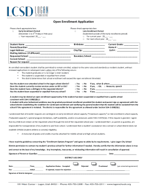 Utah Open Enrollment Application