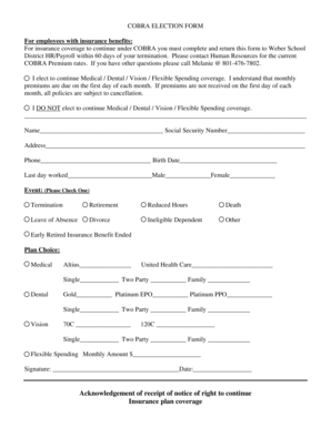 COBRA Election Form