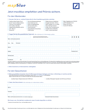 maxblue Empfehlungsformular