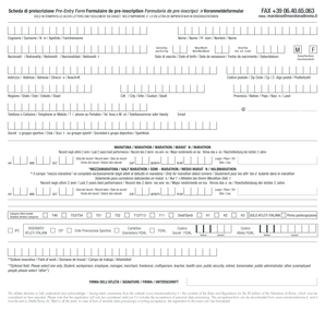 Maratona di Roma Pre-Entry Form
