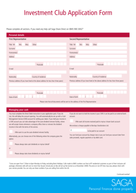 Investment Club Application Form