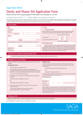 UK Stocks and Shares ISA Application Form