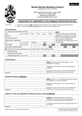South African Nursing Council Community Service Registration