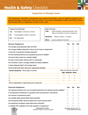 School Storage Area Inspection Checklist