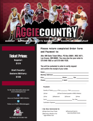 NMSU Athletics Ticket Order Form