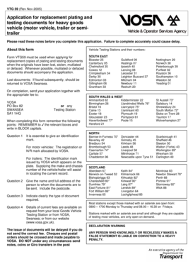 Application for Replacement Plating and Testing Documents