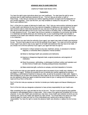 California Advance Health Care Directive