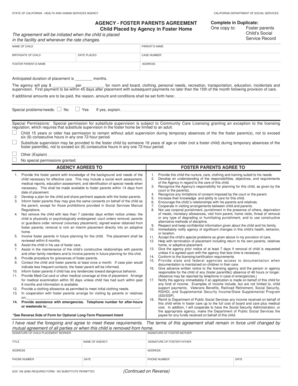 California Foster Parents Agreement
