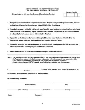 United Nations Pension Benefit Payment Form
