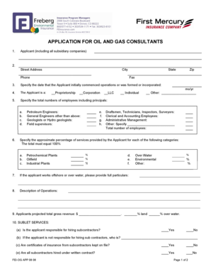 Application for Oil and Gas Consultants