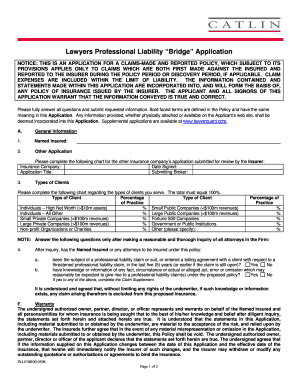 Lawyers Professional Liability Application