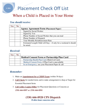 Child Placement Passport