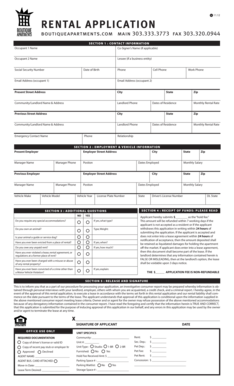 Rental Application Form