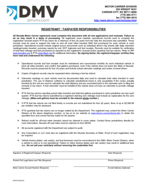 Nevada Motor Carrier Registration Form