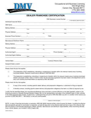 Dealer Franchise Certification