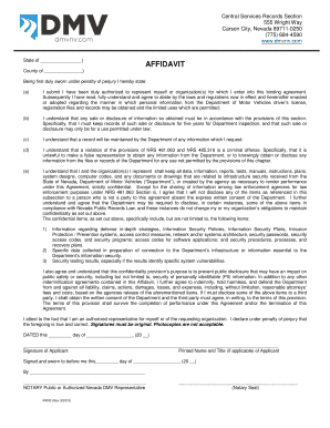 Nevada DMV Affidavit Form