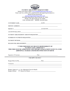 Payment Arrangement Request Form