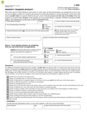 Michigan Property Transfer Affidavit