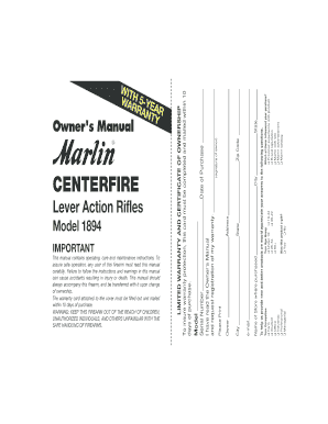 Marlin Firearms Limited Warranty and Certificate of Ownership