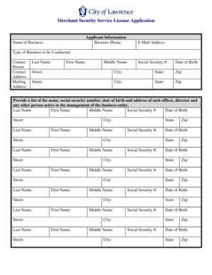 Merchant Security Service License Application