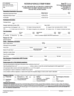 Single Trip Form