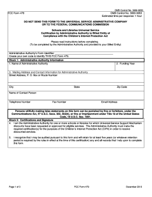 FCC Form 479 CIPA Compliance Certification