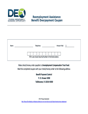 Reemployment Assistance Benefit Overpayment Coupon