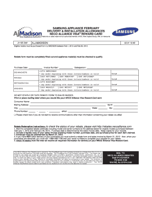 Samsung Appliance Rebate Form