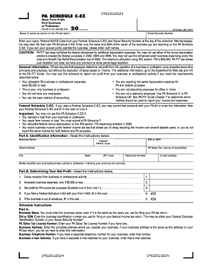 PA Schedule C-EZ Short Form Profit from Business or Profession