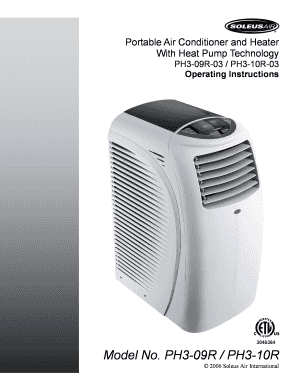 Portable Air Conditioner Operating Instructions