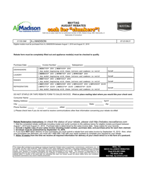 Maytag August Rebates Form