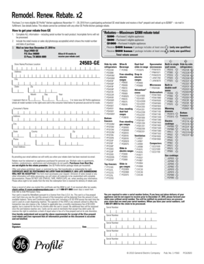 GE Profile Kitchen Appliance Rebate Form
