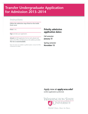 Transfer Undergraduate Application for Admission