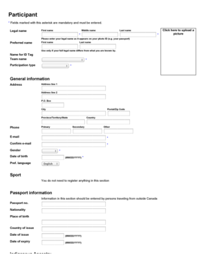 Participant Registration Form