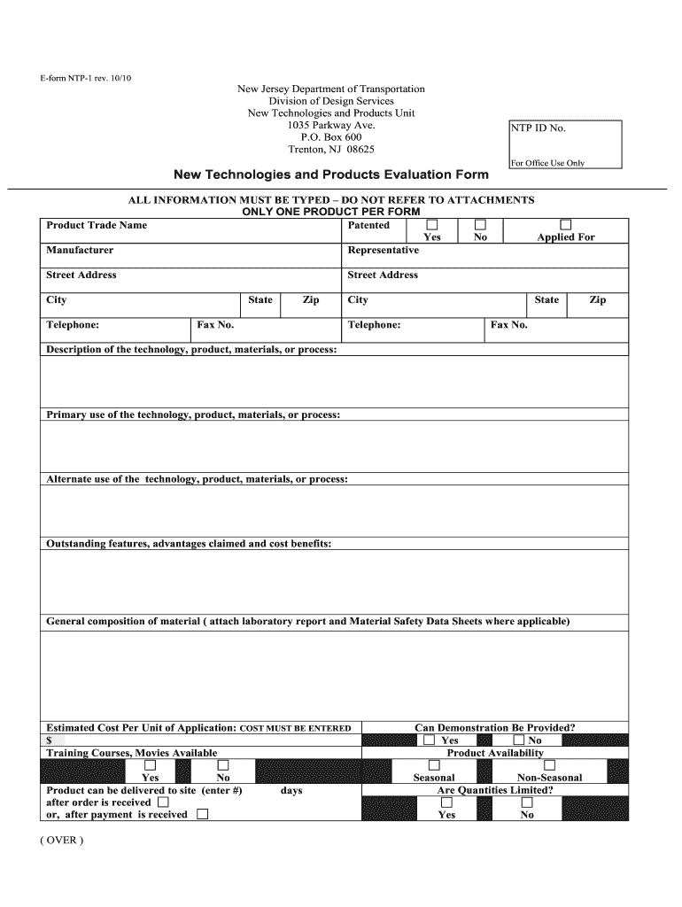 product evaluation form template Preview on Page 1