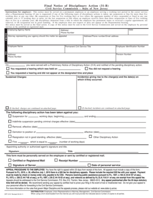 Final Notice of Disciplinary Action (31-B)