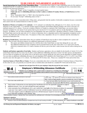 Form W-4 for Nonresident Aliens