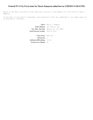 Federal W-4 Tax Form