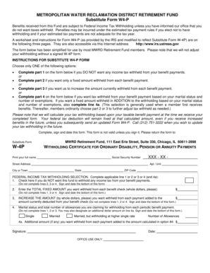 Substitute Form W4-P
