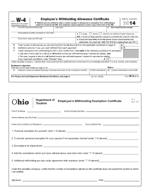 IRS Form W-4 (2014)