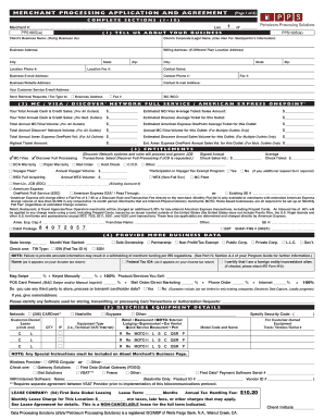 Merchant Processing Application and Agreement