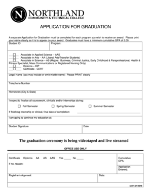 Application for Graduation