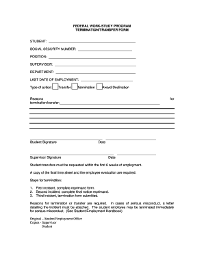 Federal Work Study Transfer Form - langston