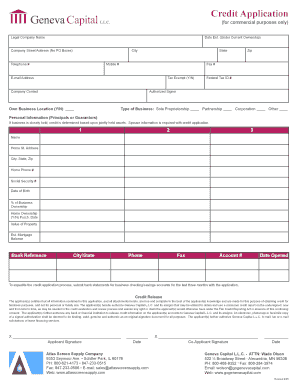 Commercial Credit Application