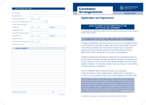 Caretaker Arrangement Application and Agreement