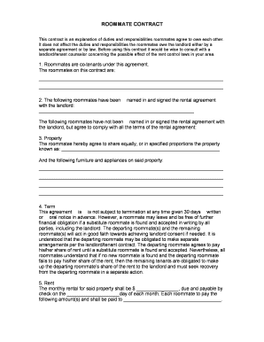 Roommate Contract Agreement