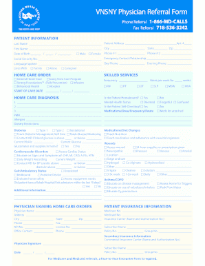 VNSNY Physician Referral Form