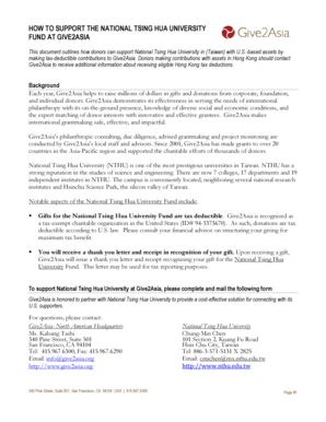 National Tsing Hua University Donation Form